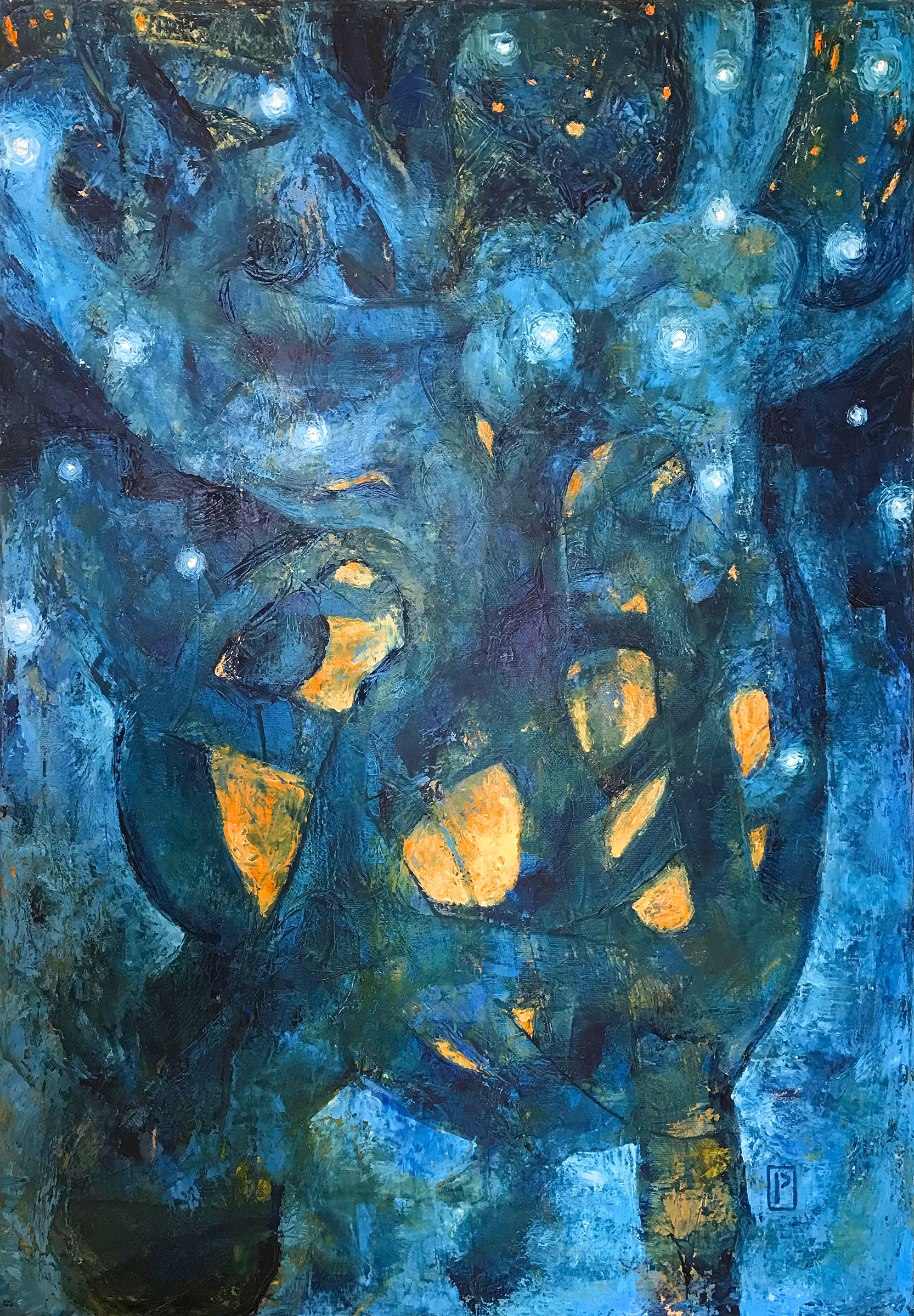 Blue Organ by Paul Cavilla, oil on canvas