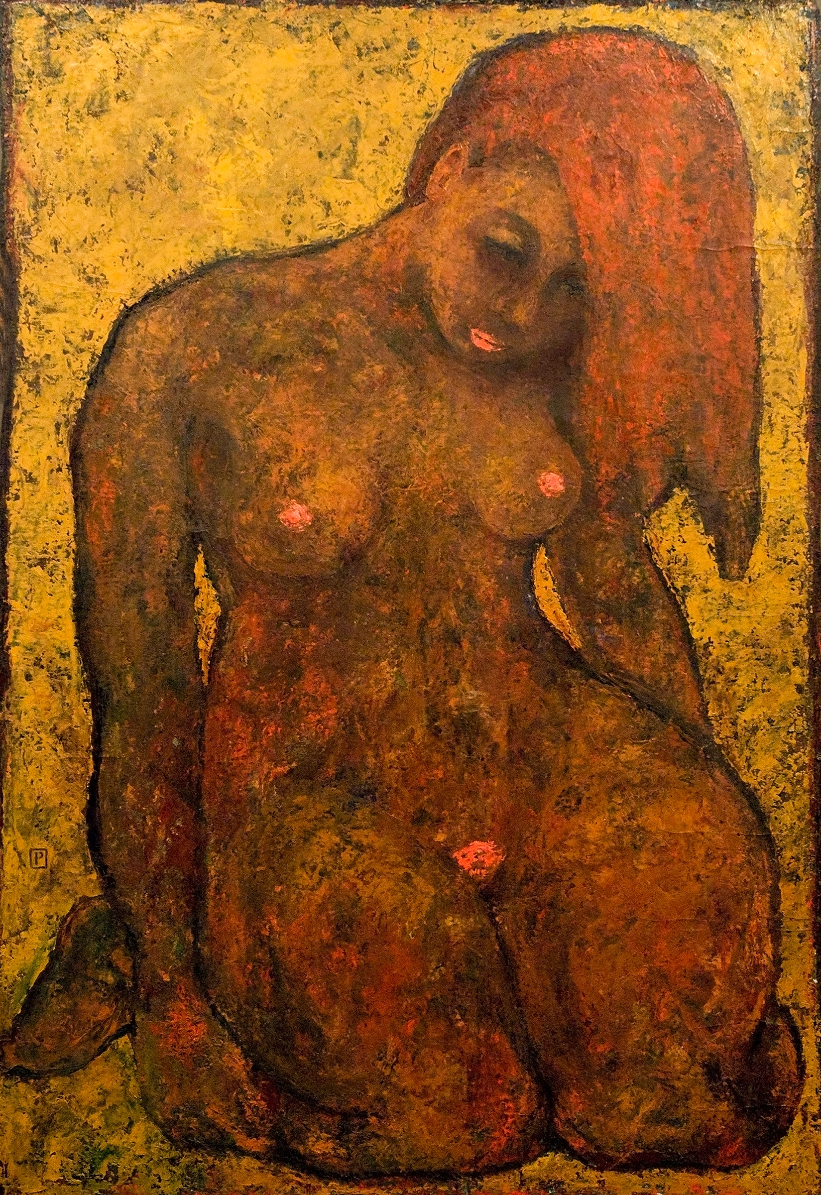 Kneeling Woman by Paul Cavilla, oil on canvas