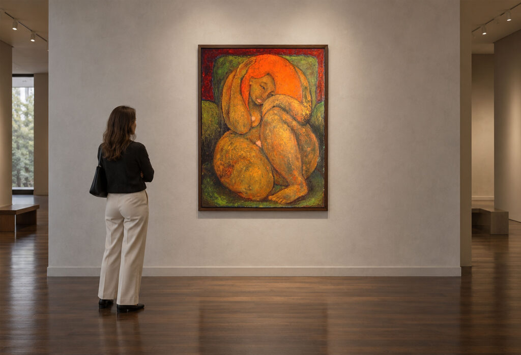 Seated Woman by Paul Cavilla shown in a gallery display visualization